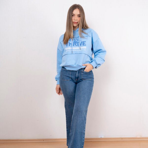 Polera Celeste Rustica